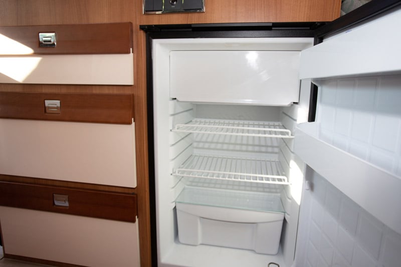 3-way refrigerator inside an rv camper