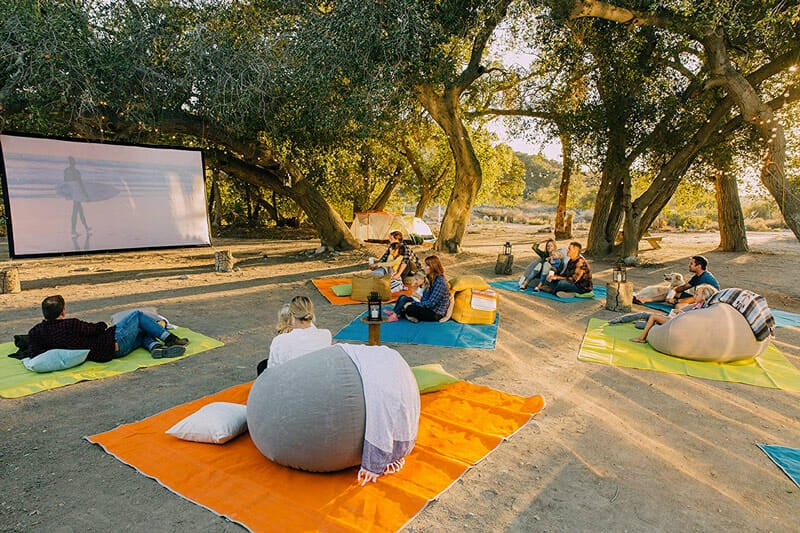 relaxing on a sand free outdoor camping mat