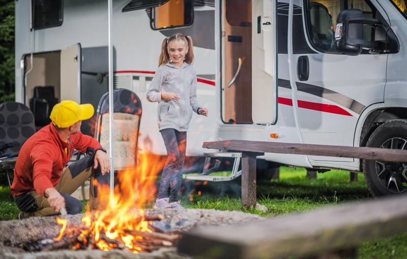 rv camping at a koa campground