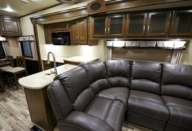 wall hugger loveseat and rv recliner in a modern interior