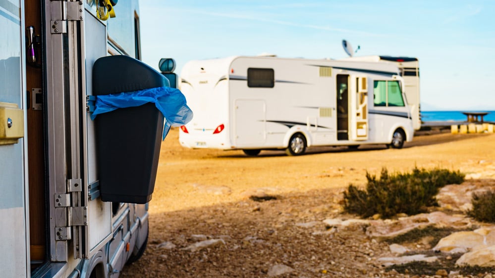 trash from a vacuum cleaner in an rv motorhome