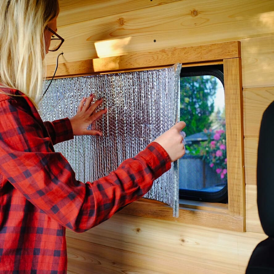 Insulating Van Windows with Reflectix