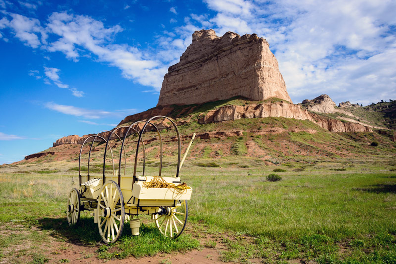 old rock formation at scotts bluff national monument and park