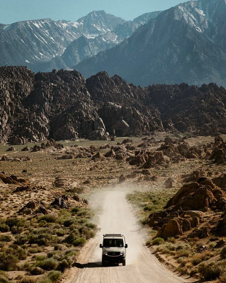 Mountain driving in a sprinter van