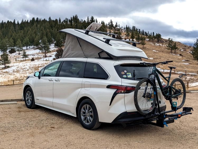 pop top installed on a toyota sienna adventure camper