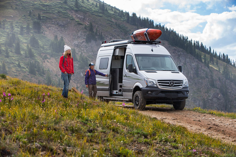 camping in a small class b rv