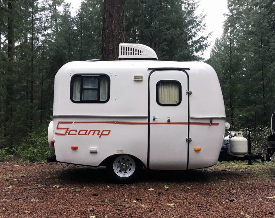 scamp small travel trailer with bathroom
