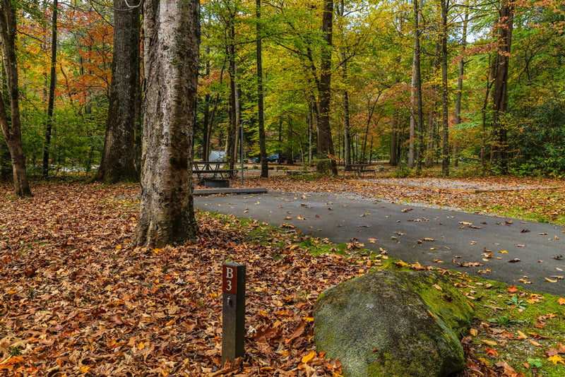 Campsite at smokemont campground in the great smoky mountains national park