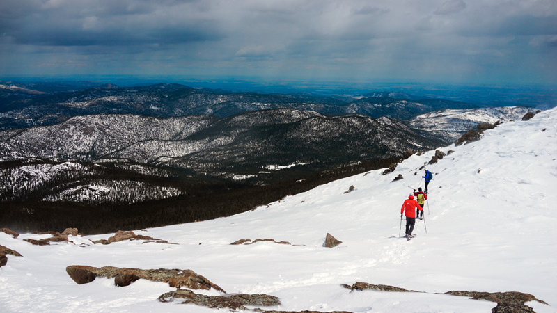 snowshoe hiking in the colorado mountains