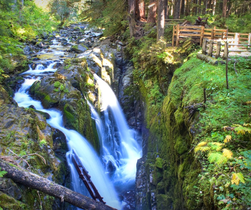 camping next to sol duck waterfall