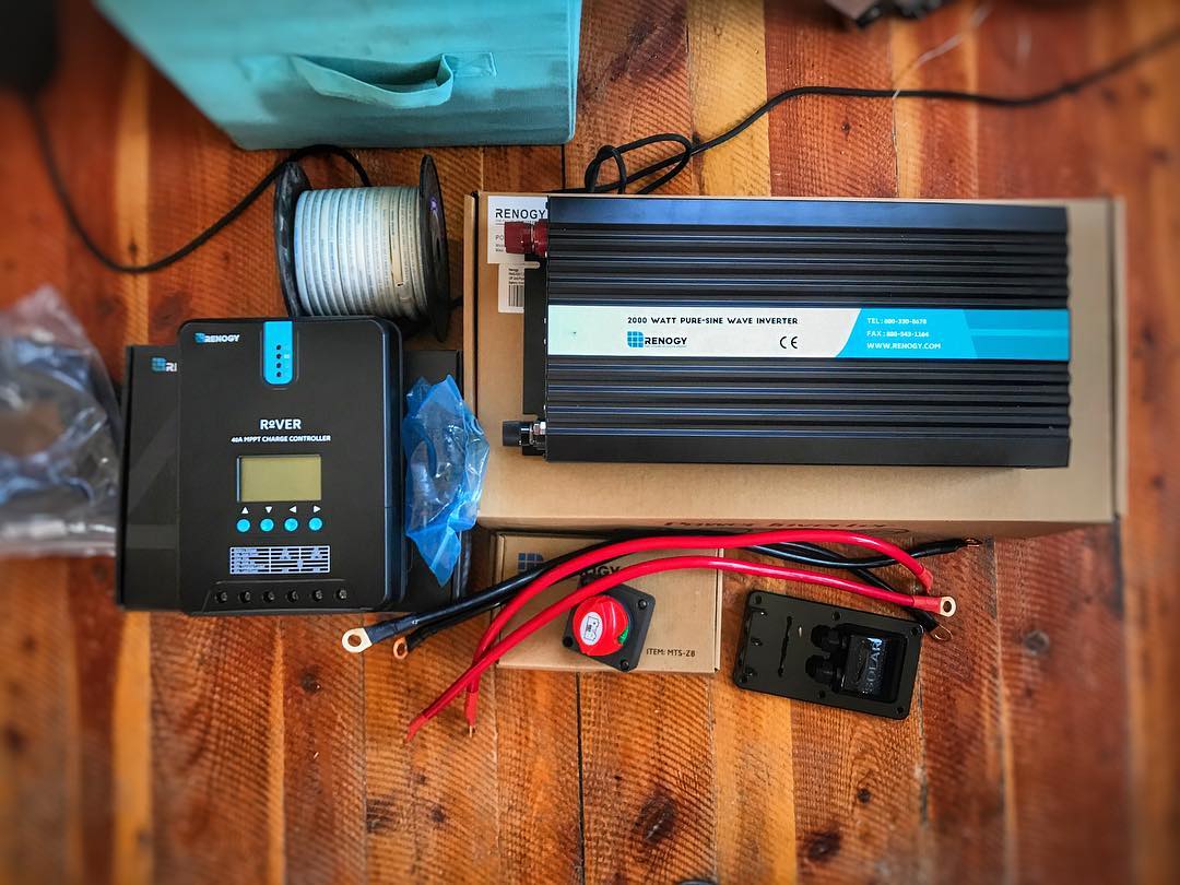 solar power system 12v inverter for a camper van conversion or RV