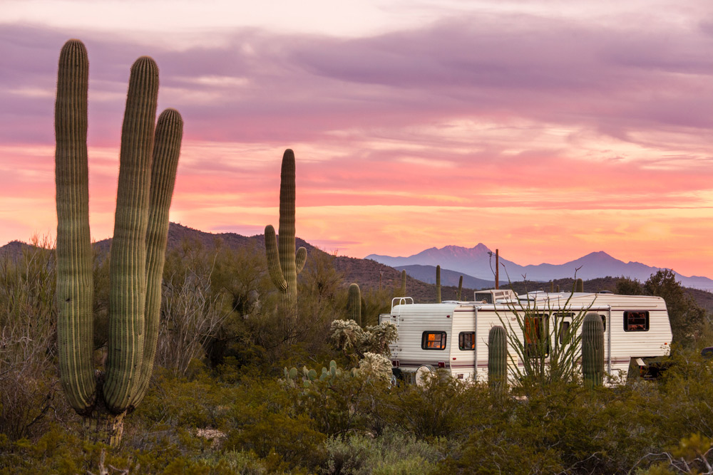 rv camping in the sonoran desert near saguaro national park