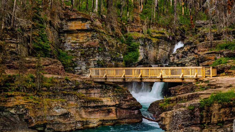 hiking to st mary falls in glacier national park montana