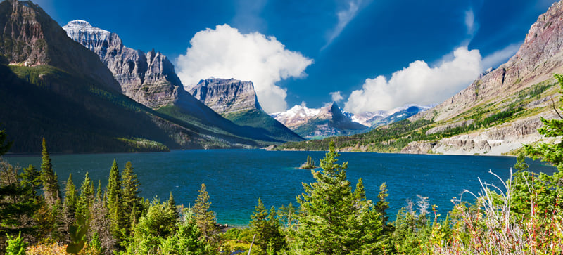 st mary lake campground in glacier national park