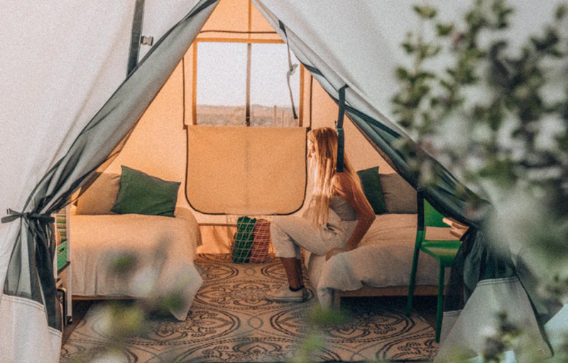 glamping in a stargazing yurt near joshua tree, california