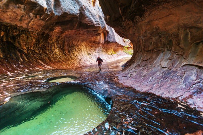 the subway trail in kolob canyon zion