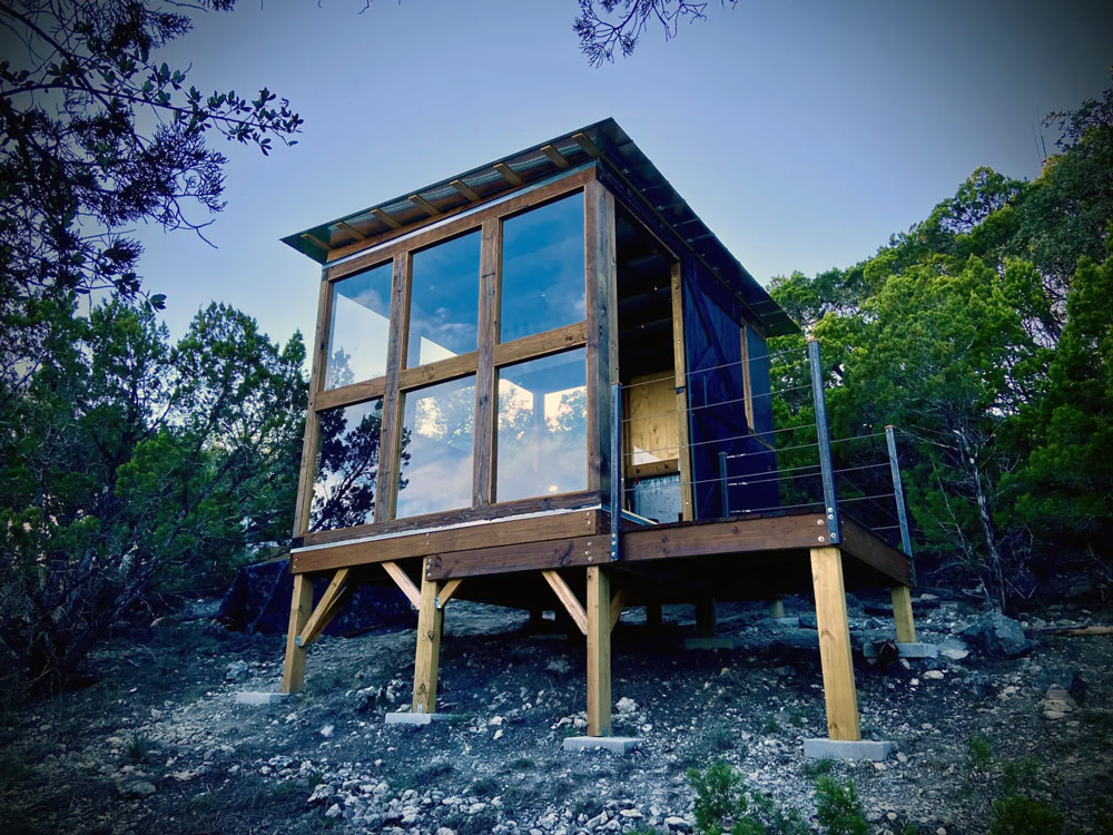 glamping in a texas tiny house