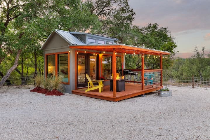 tiny shipping container home rental in texas