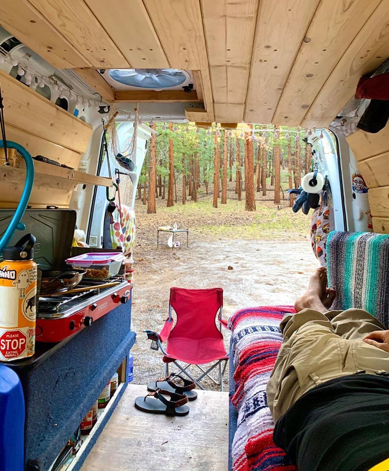 living and camping in a ford transit connect van