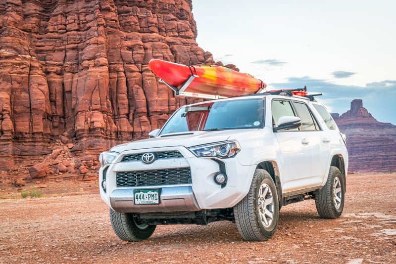 travel with a kayak roof rack