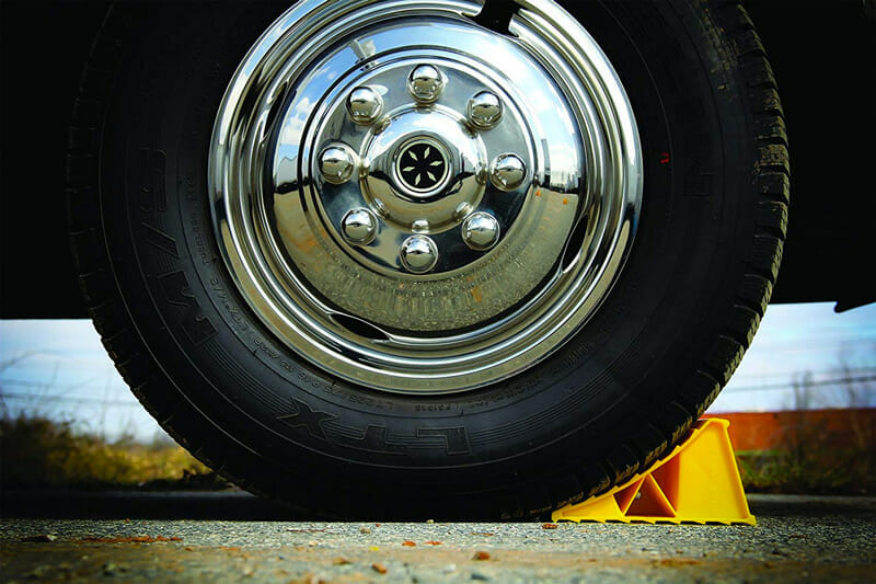 travel trailer and rv wheel chocks