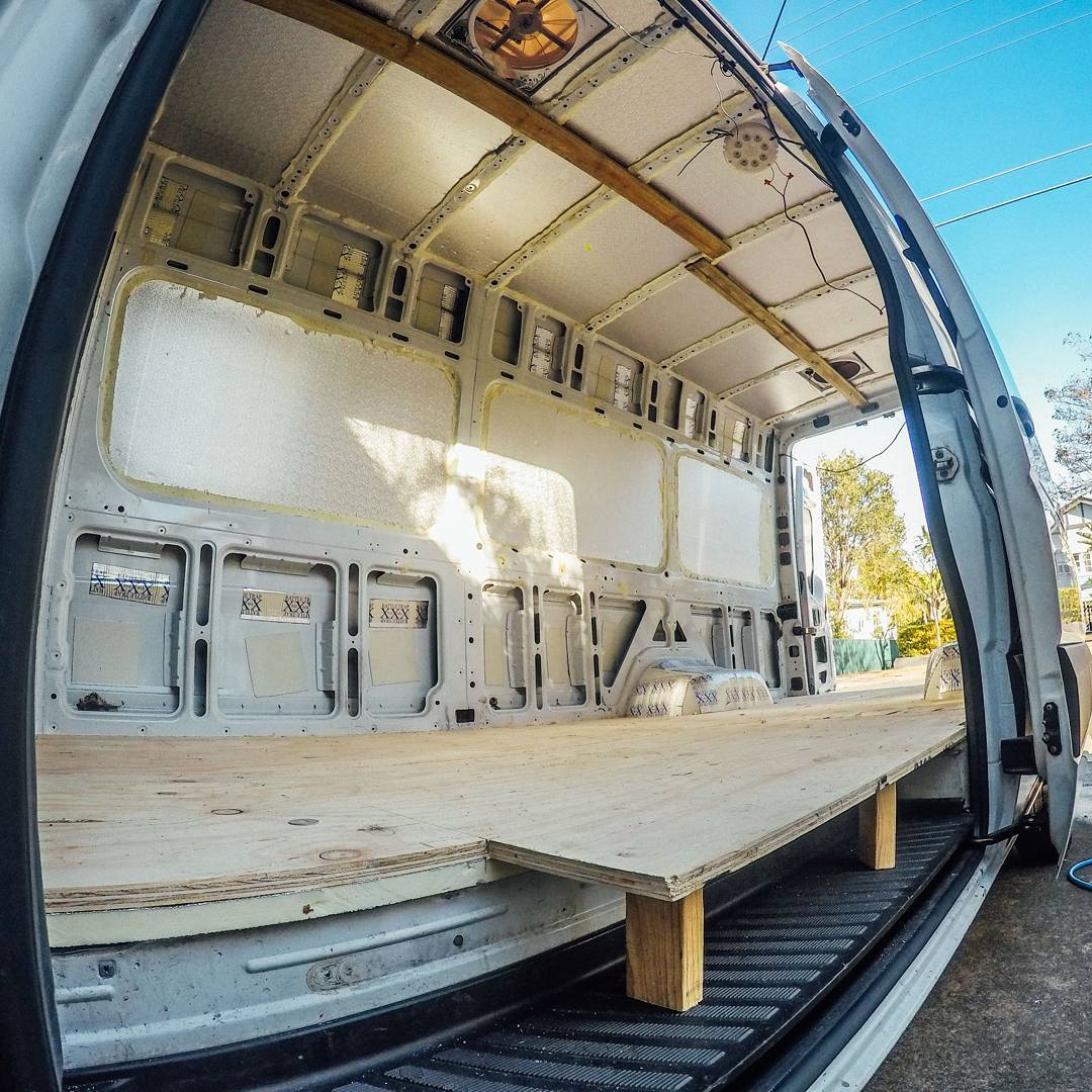 installing van insulation in a sprinter van conversion