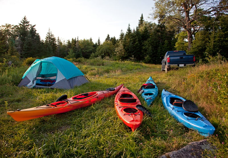 truck camping kayak storage