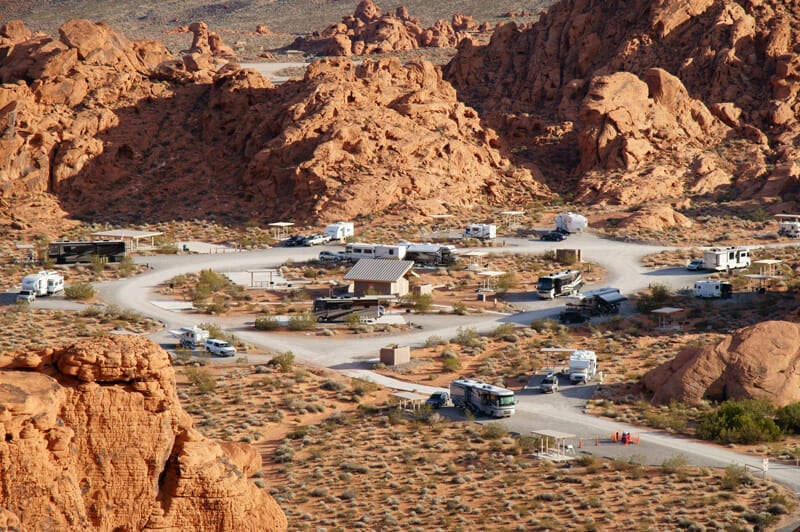 conversion van and rv owners camping in valley of fire state park