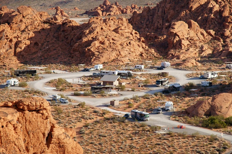 camping at the atlatl campground in the valley of fire state park