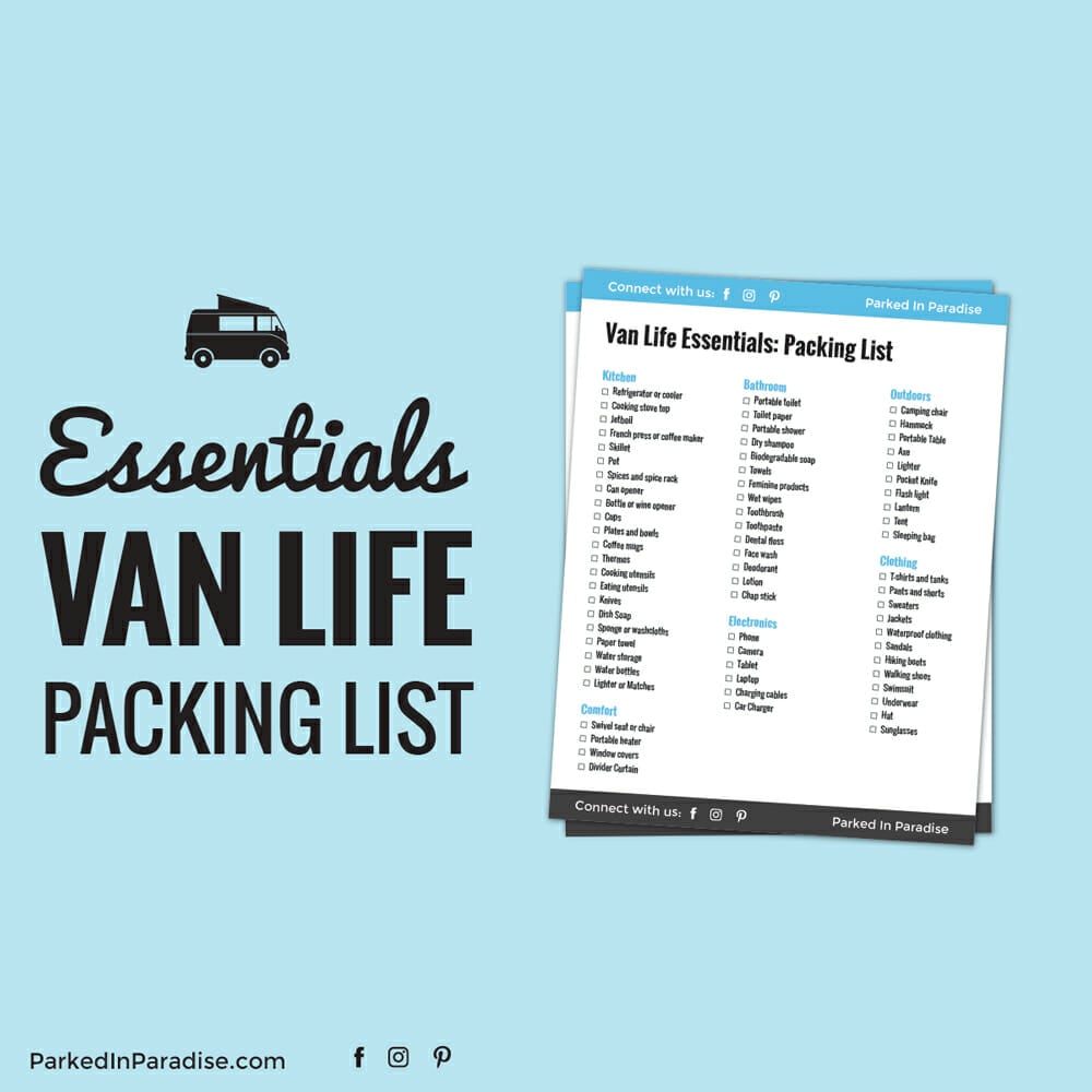 complete van life essentials packing list for campervan living