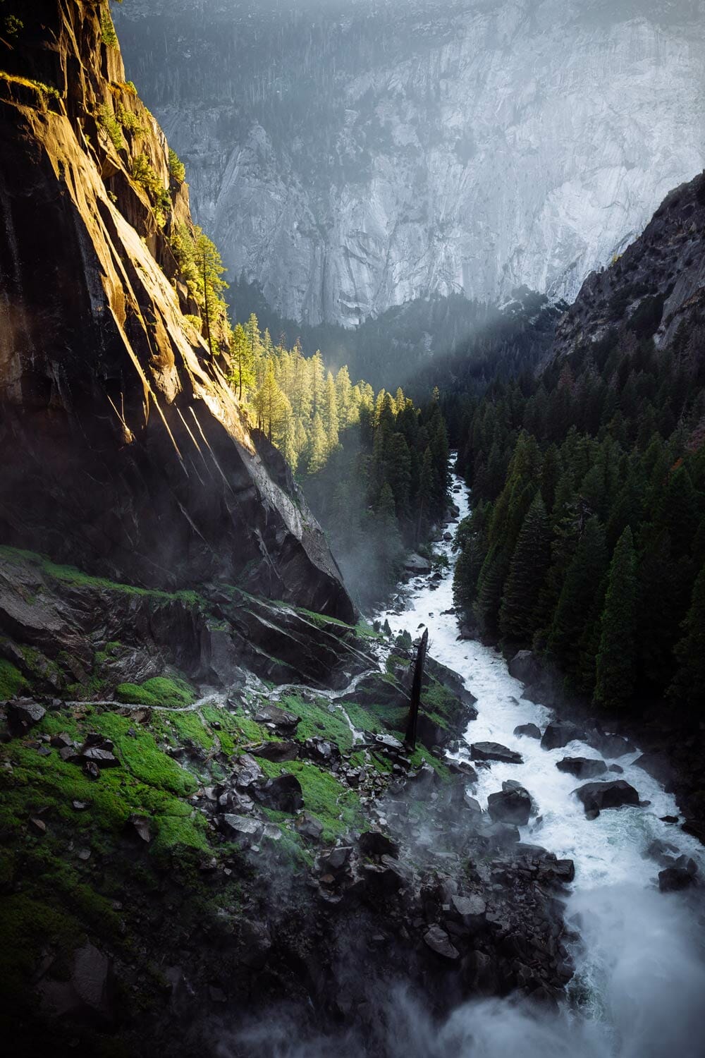 Looking down the valley from the Vernal Fall Overlook