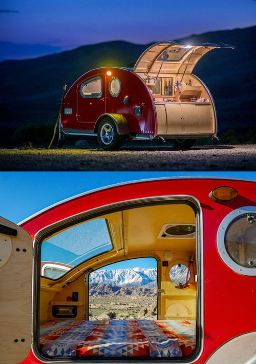 Camping in a vistabule teardrop camper