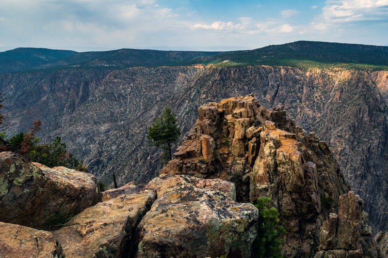 view from the warner point hiking trail in black canyon of the gunnison national park