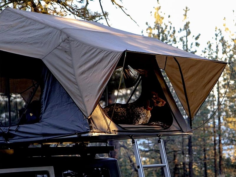 Front runner roof top tent on an overlanding 4x4 vehicle
