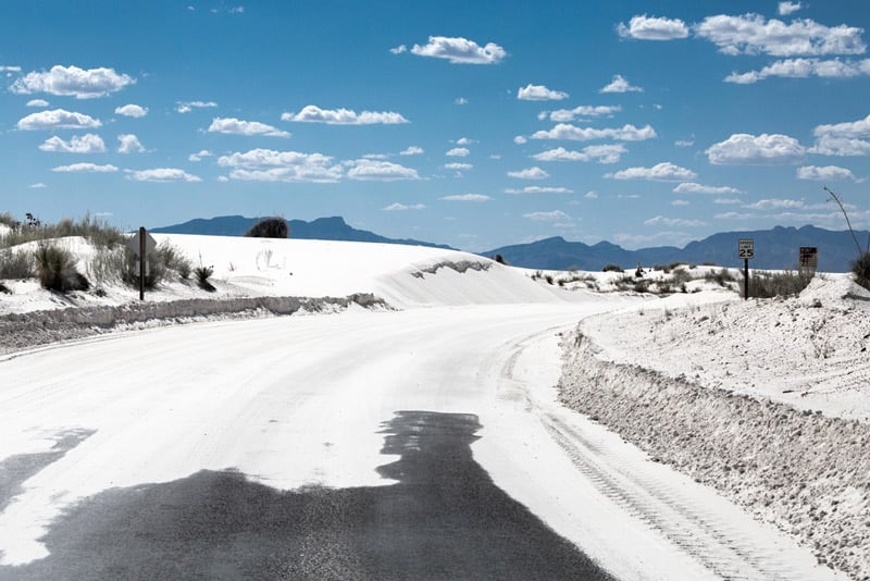 street in white sands national park new mexico