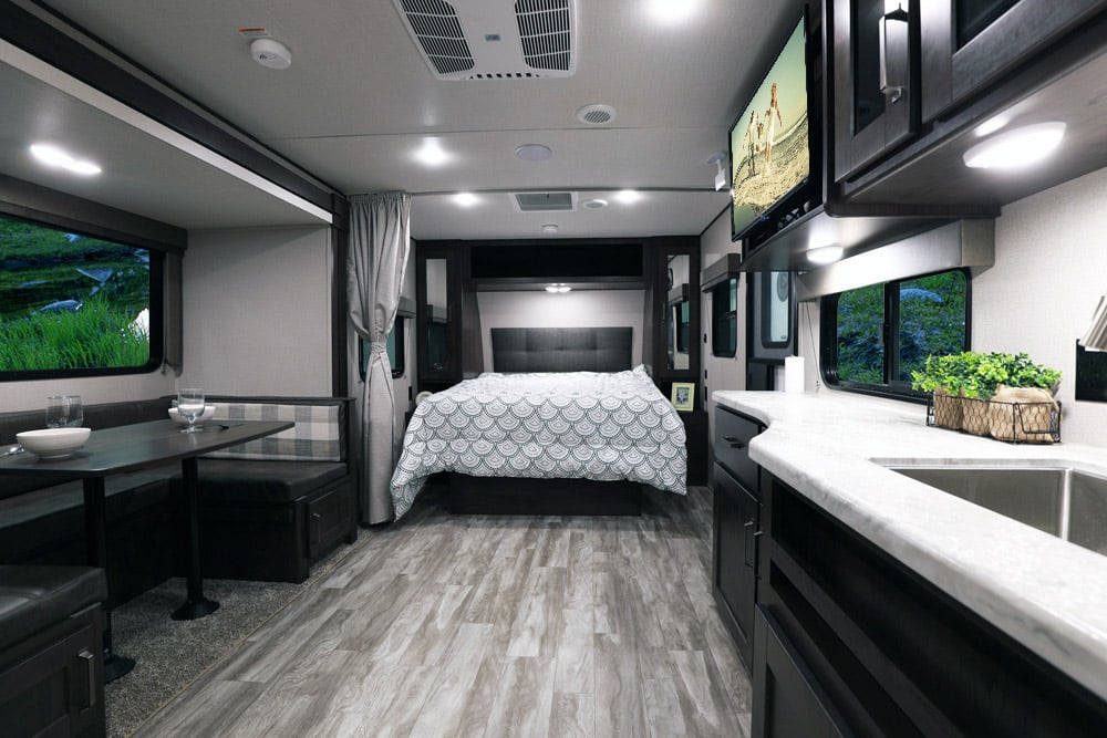 interior of a winnebago travel trailer