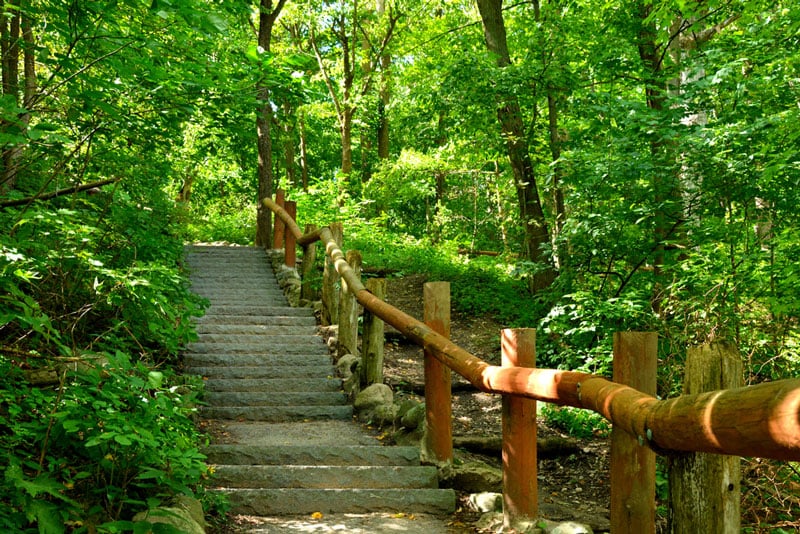 hiking trail along north county national trail in wisconsin