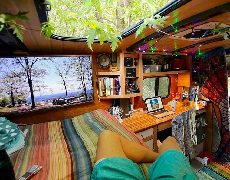 building a workspace into a diy campervan conversion