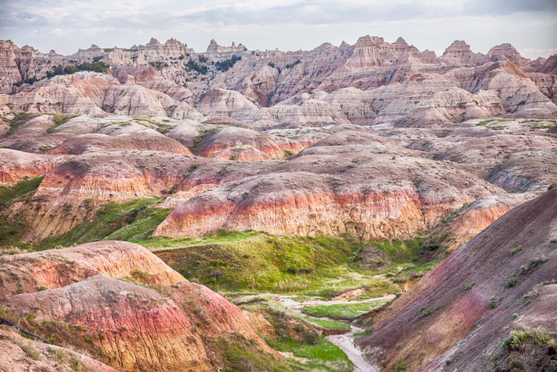 overlook at the yellow mounds in badlands south dakota