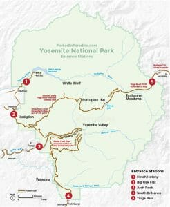 Which Entrance To Take Into Yosemite - Yosemite Entrance Stations 246x300 