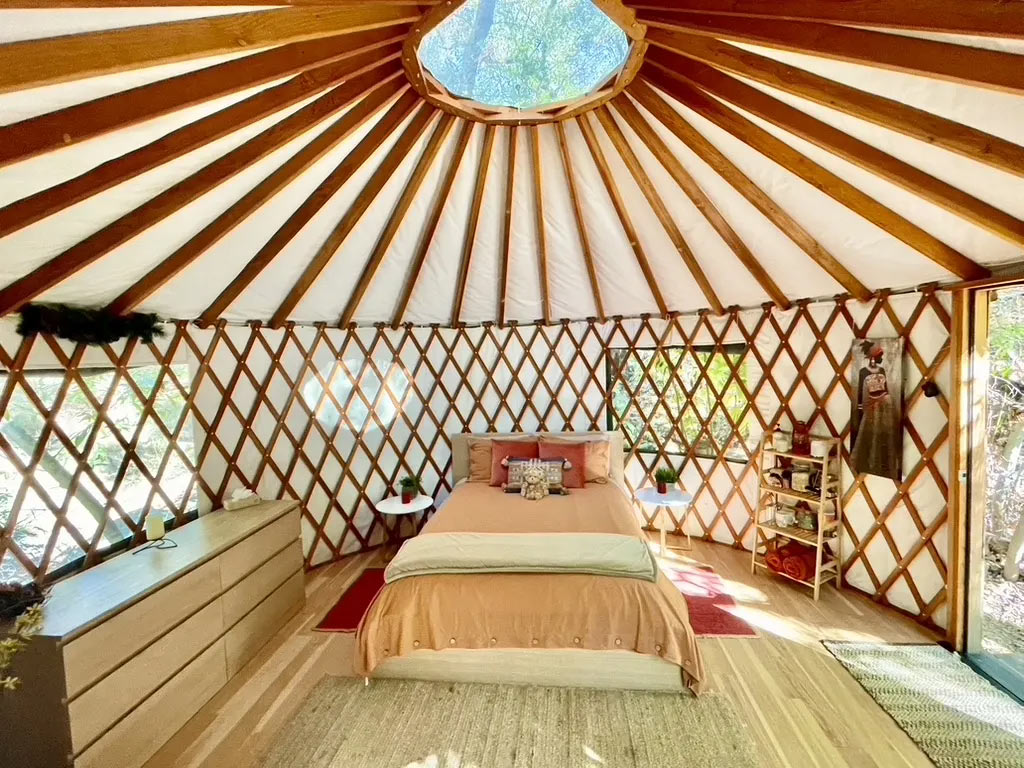 comfortable glamping yurt for camping in comfort